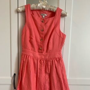 J.Crew Peach Coral Button Up Dress